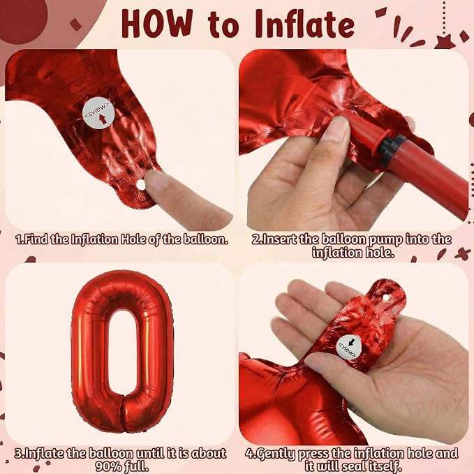 Red Number 10 Balloon 40 Inch, Foil Numeral - Image 5