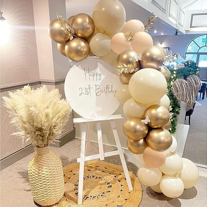 Blush Gold Beige Neutral Balloons 50pcs 12 inch Blush Champagne Gold Latex - Image 2