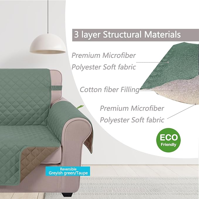 U-NICE HOME Large Sofa Cover Reversible Couch Cover, Pet Friendly, Elastic - Image 4