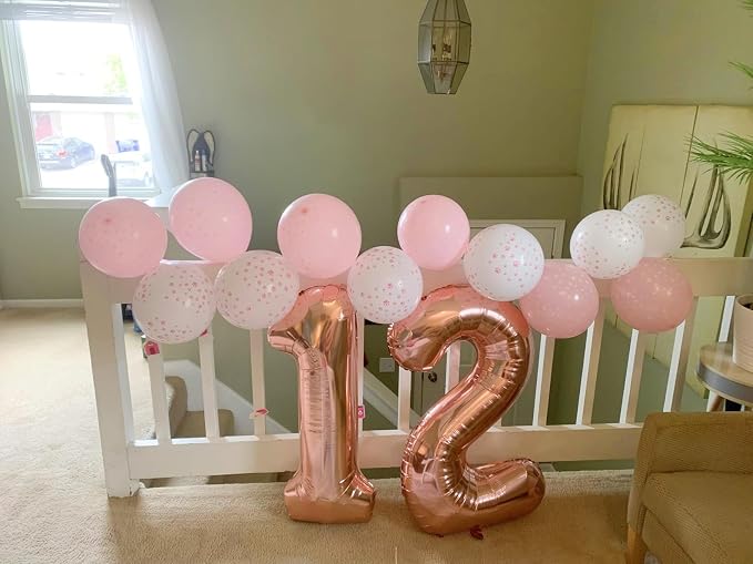 40 Inch Number 17 Balloon for 17th Year Old Birthday Decorations, Rose Gold | - Image 3