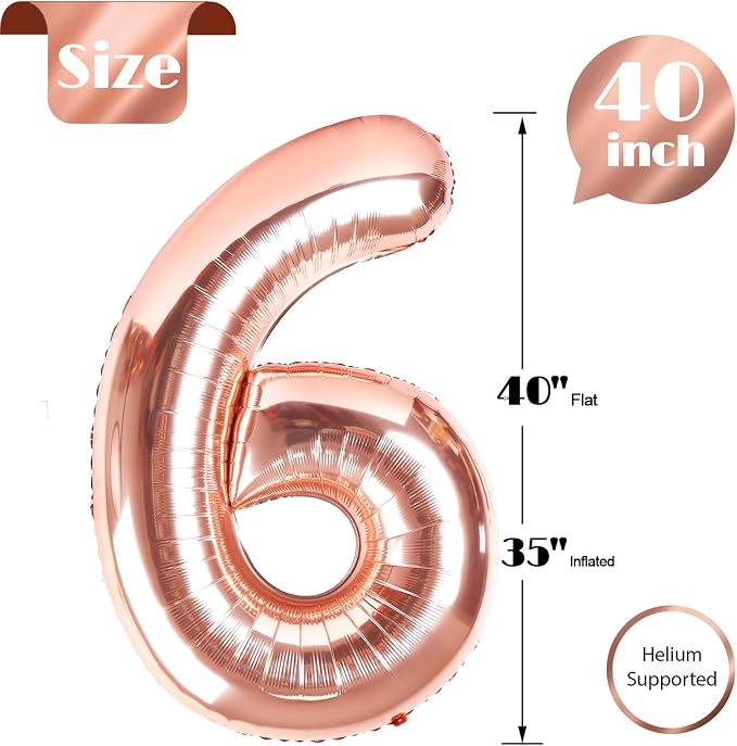 Rose Gold 6 Balloon - Image 5