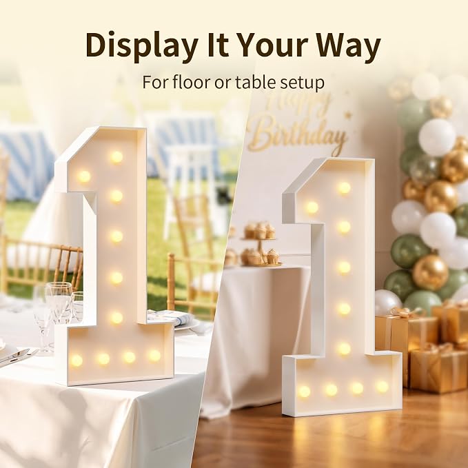 4FT Light Up Marquee Number 40 Warm White Light | Decorations - Image 3