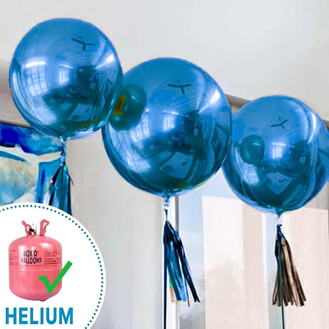 PartyWoo Metallic Blue Balloons 4pcs Chrome Blue Color 36 Inch | Balloons - Image 4