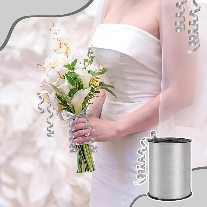 500 Yards Curling Ribbon， Silver Balloon String Ribbon，for Gift Wrapping，Party - Image 7
