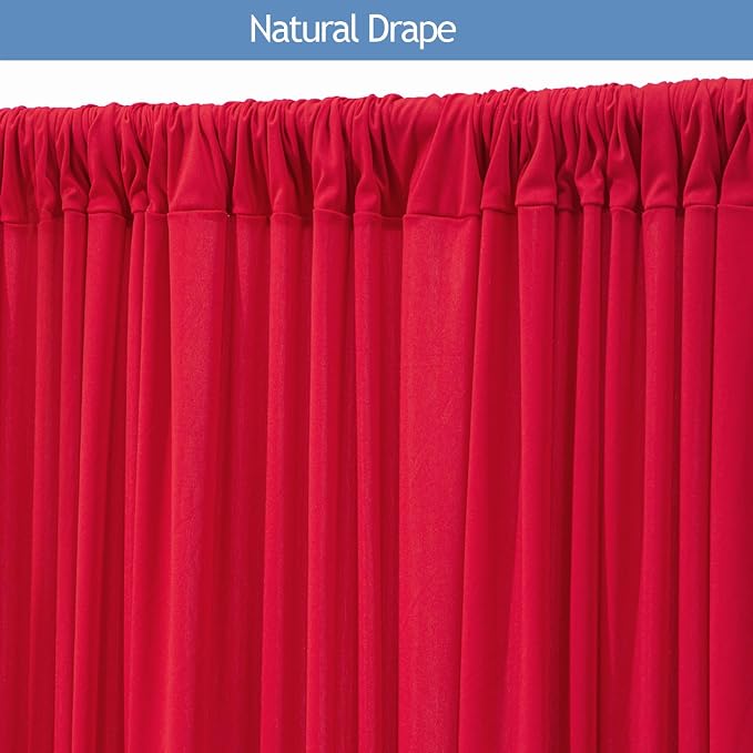 30x10ft Wrinkle Free Red Backdrop Curtain - Image 3