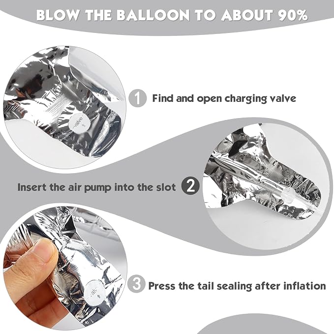 40 Inch Silver Number 4 Balloon Birthday Party Decorations - Image 6
