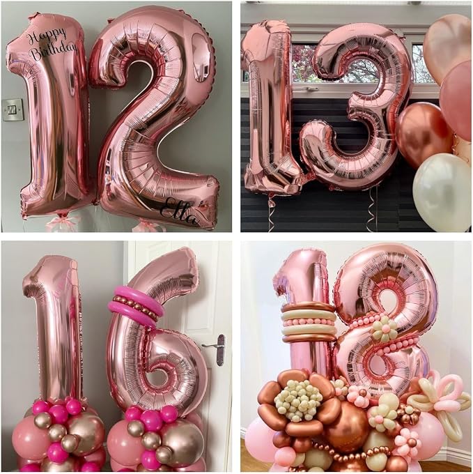 Rose Gold 26 Number Balloons, 40 Inch Big Giant Jumbo 26 or 62 Balloon Numbers - Image 6