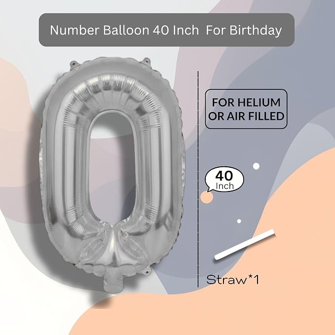 Rose Gold Number Balloon 0 Mylar Foil Balloons 40 inch - Image 8