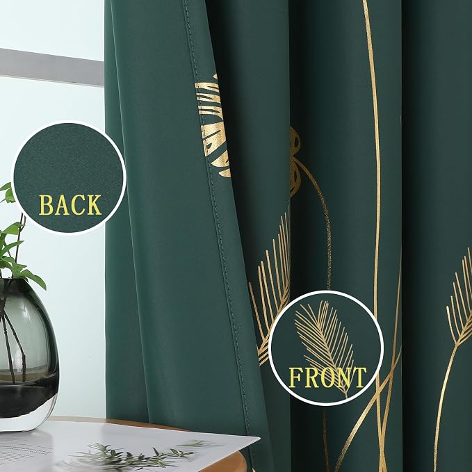 Green Thermal Insulated Blackout Curtains 72 Inches Long - Image 3