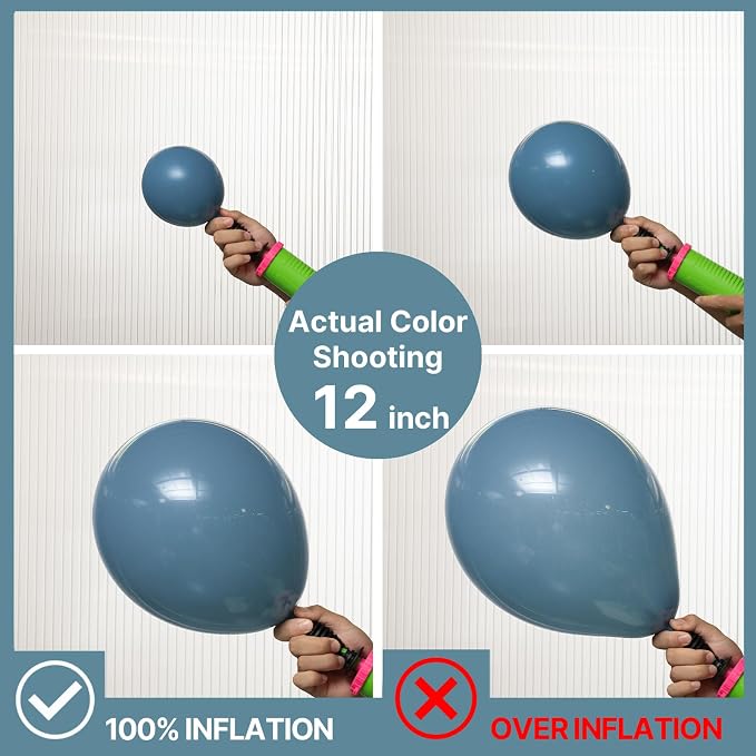 PartyWoo Slate Blue Balloons 50pcs Navy Dusty Blue Boho Neutral Color | 12 Inch - Image 4