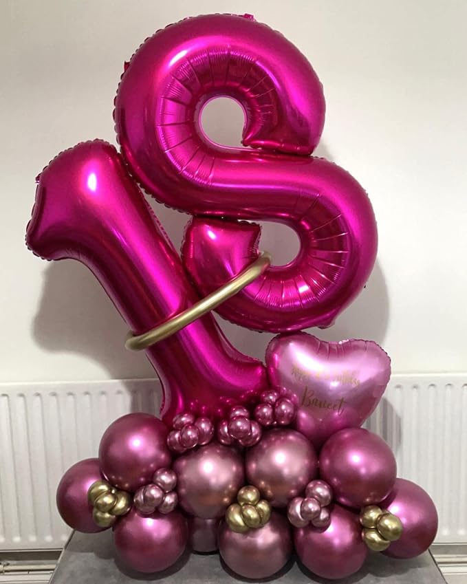 40 Inch Hot Pink 45 Balloons Giant Number 45 Balloons Hot Pink 45 Birthday - Image 6