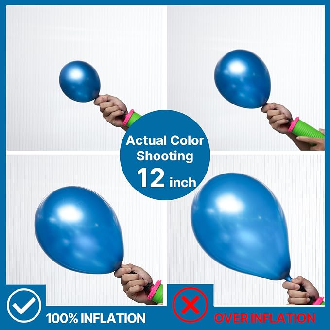 PartyWoo Blue Balloons 100pcs Metallic Blue Chrome Color 5 Inch | Balloons - Image 4