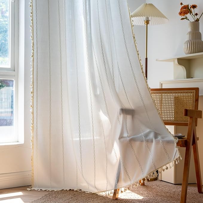 Sutuo Home Boho Curtains for Bedroom 84 Inch Length, Light Filtering Country - Image 6