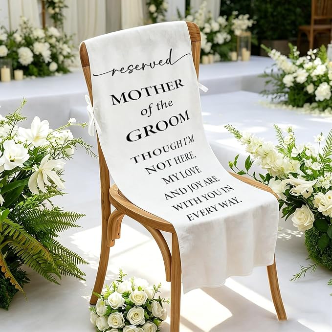 Reserved Mother of the Bride Memorial Wedding Chair Sign Banner - Image 2