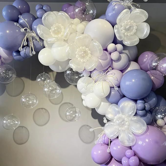 Voircoloria 105pcs Pastel Purple Party Latex Balloons, 12inch | - Image 5