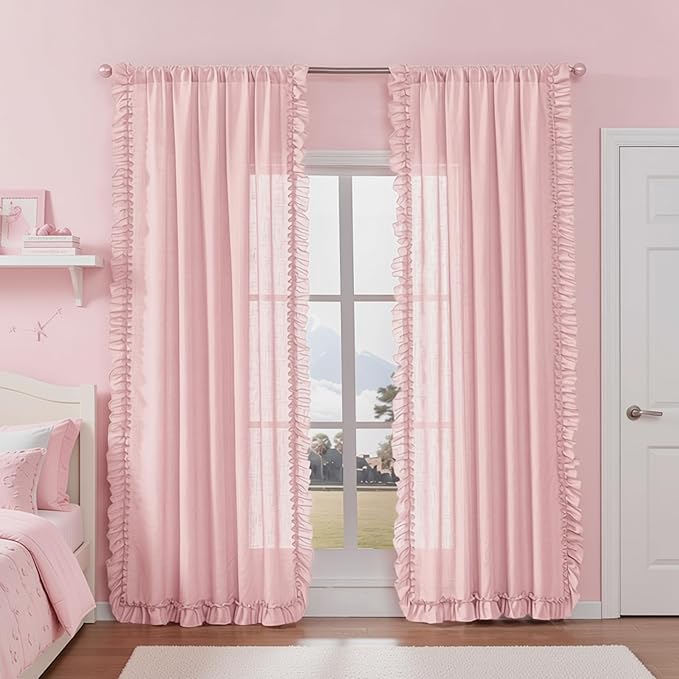 TERLYTEX Blush Pink Linen Curtains by TERLYTEX