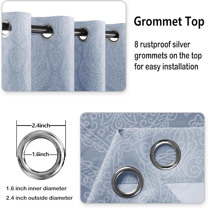 DWCN Navy Ombre Room Darkening Curtains - Image 5