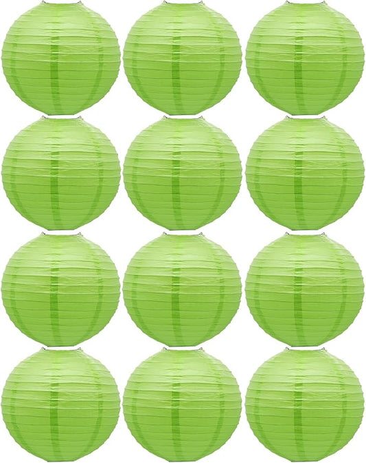 Sage Green Paper Lanterns Hanging Chinese Japanese Round Lanterns 8inch | Paper by BARTHEW