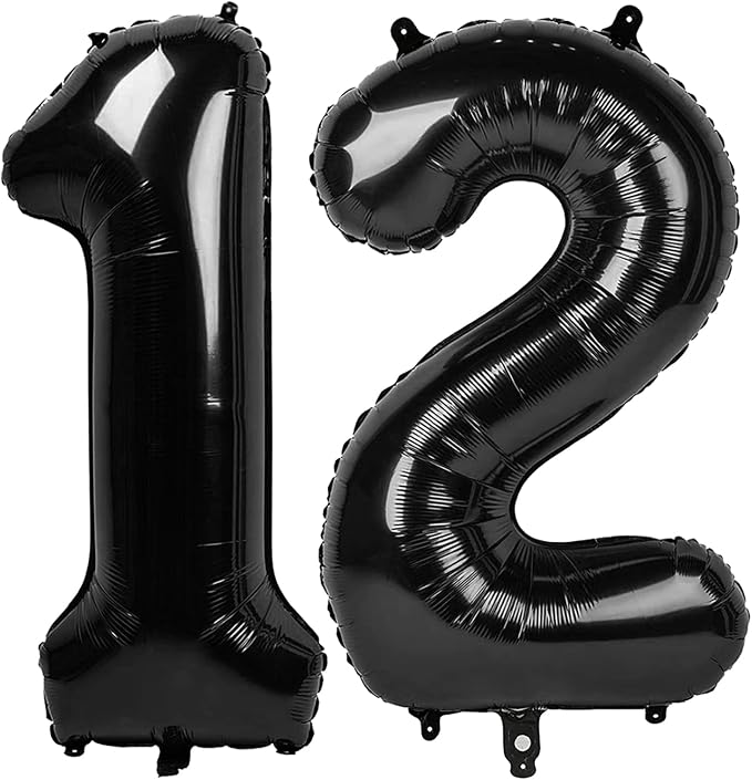 Black Number 12 Balloon 40 Inch by IWERP