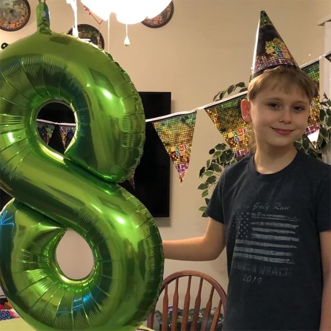 Green Number Balloons, 40inch Large Number 6 Foil Mylar Helium Balloons - Image 4