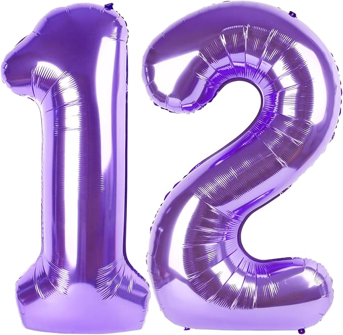 Number Balloon Purple Number 12 by Mluchee