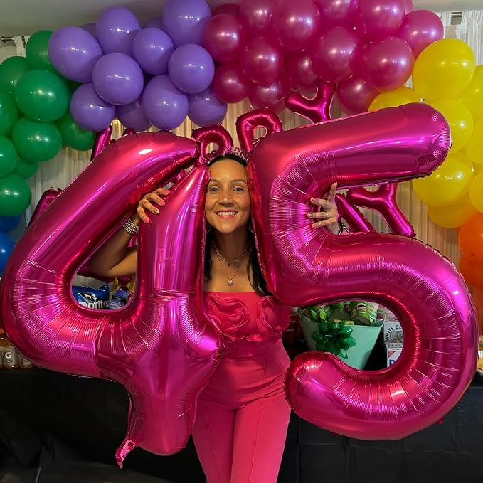 5 Balloon - Pastel Blue Birthday Number Balloons, 40 Inch Decorations | Pastel - Image 3