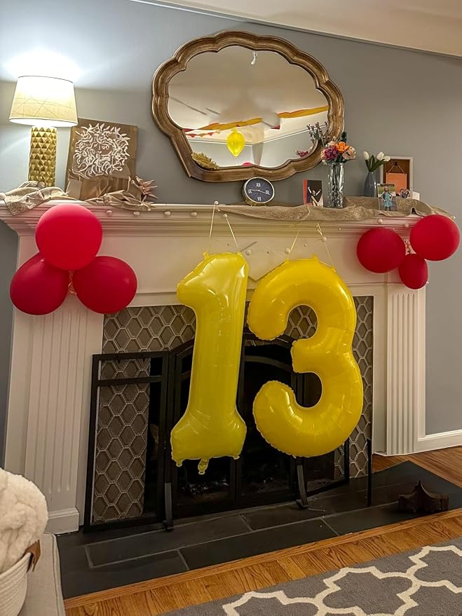 7 Balloon Number 40 Inch Yellow Balloons - Image 3