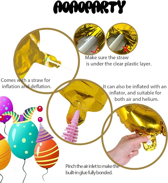 Letter Balloons Gold 40 Inch O Large Giant Big Foil Mylar Balloon | - Image 2