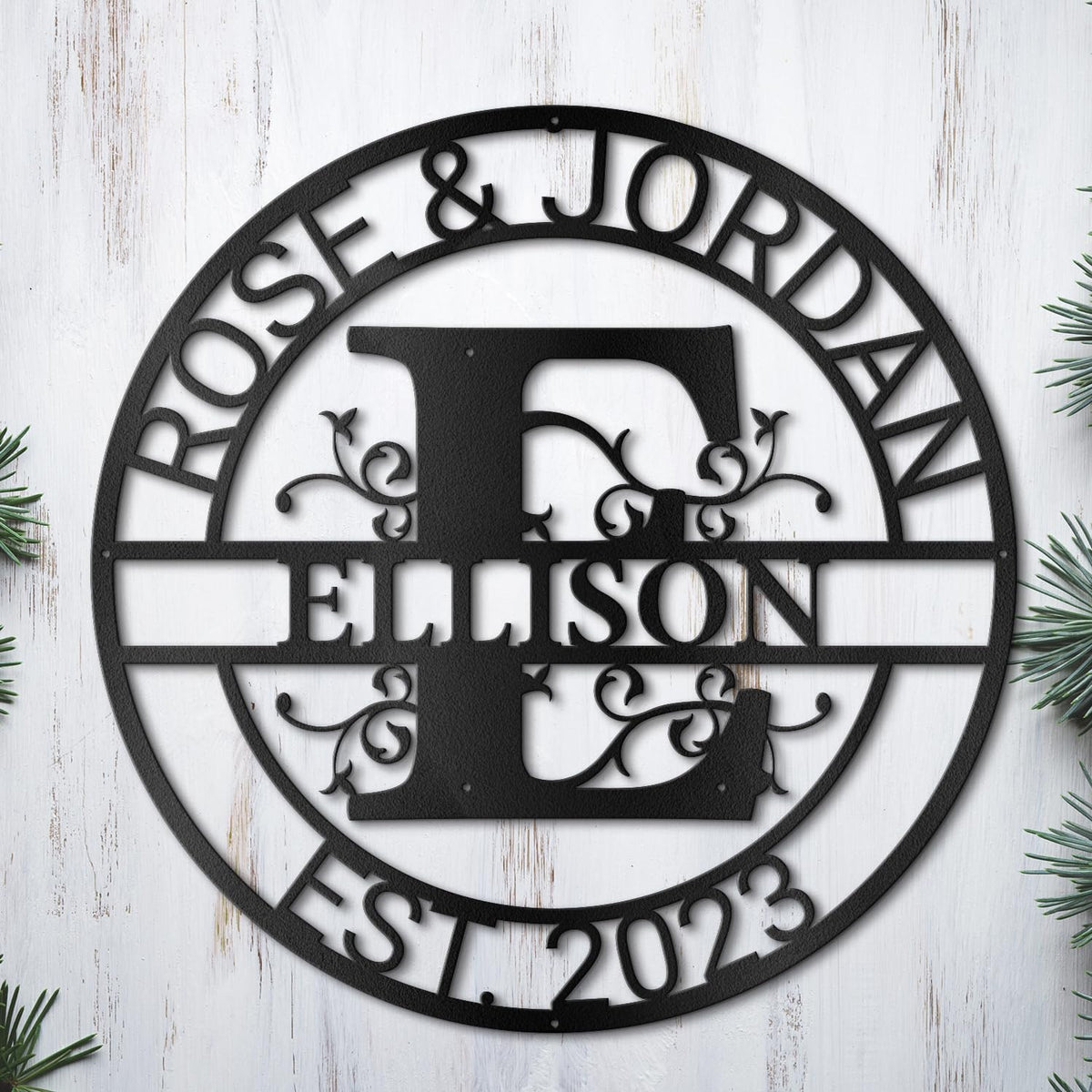 Custom Metal Wall Art Split Letter Monogram Metal Wall Art Last Name Sign Family Name Sign Personalized Wedding Gift Fire Pit Outdoor Decor Cabin