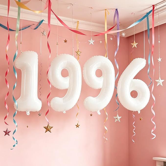 10 Pcs Number Balloons 32 Inch White 0-9 Number Mylar Foil Balloons White - Image 8