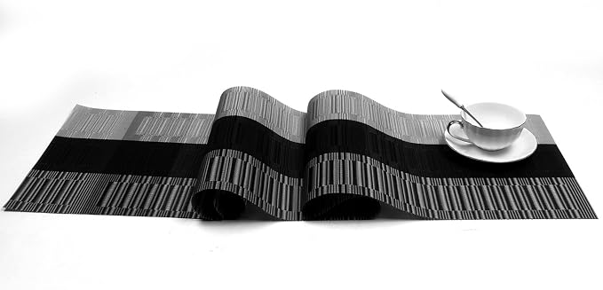 SHACOS Woven Vinyl Table Runner PVC Table Runner 12 x 71 inch Wipe Clean Indoor - Image 5