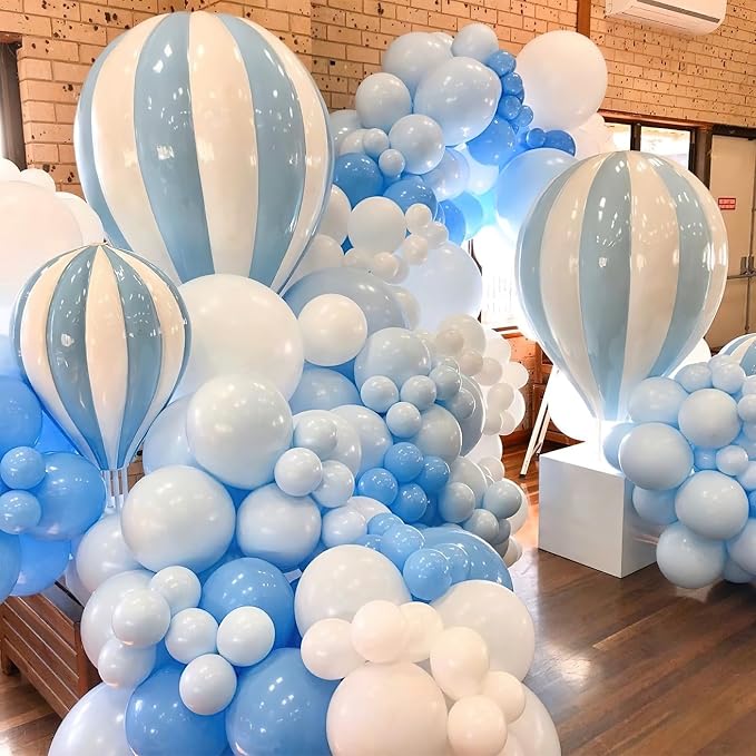 PartyWoo Baby Blue Balloons 100pcs Light Pastel Sky Aqua Blue Color | Balloons - Image 5