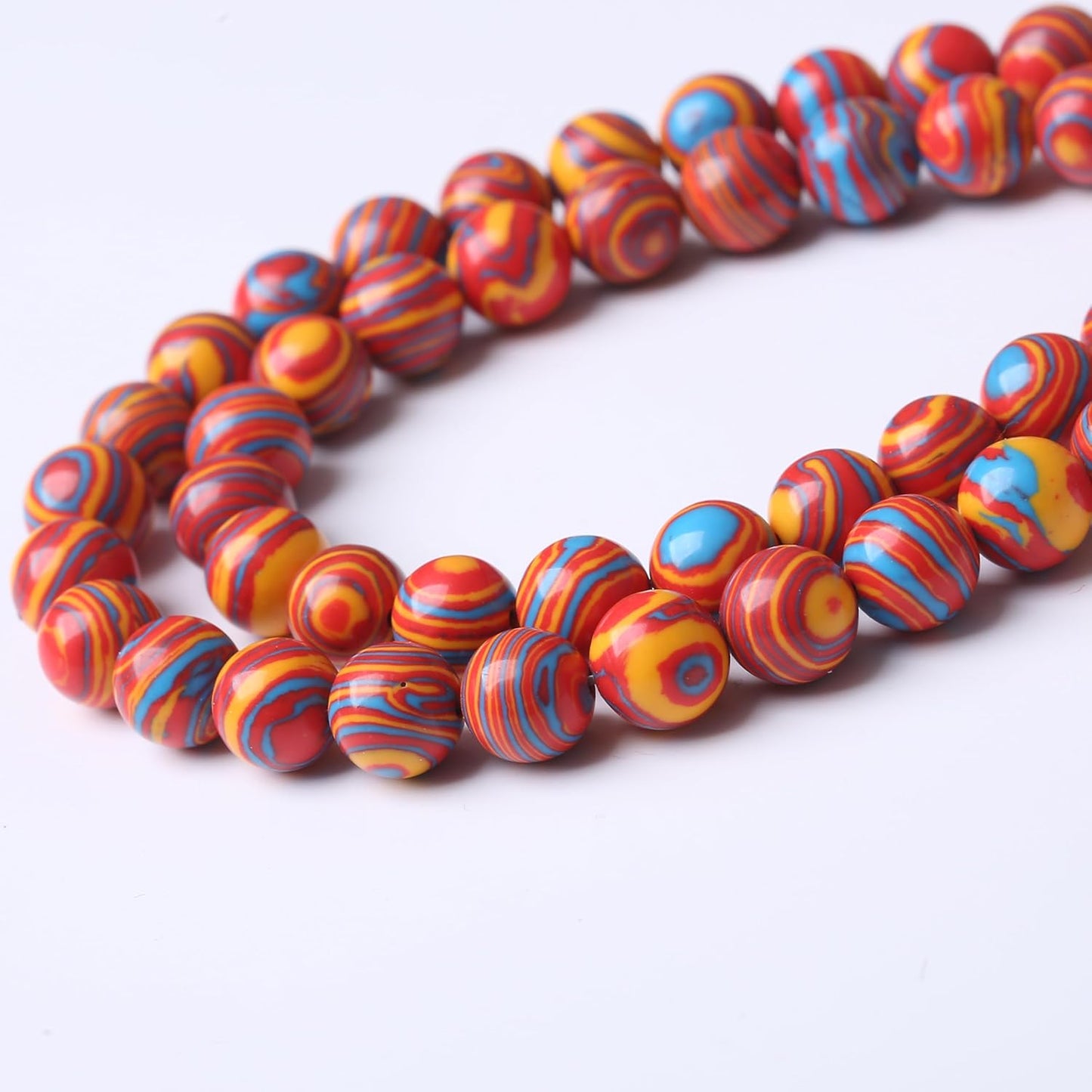 Red Yellow Blue Peacock Turquoise Stone Beads Gemstone Round Crystal Energy Jade Beads Stone Beads for Jewelry Making DIY Bracelet Necklace Jewelry Making 1 Strand 15.5inch 4MM