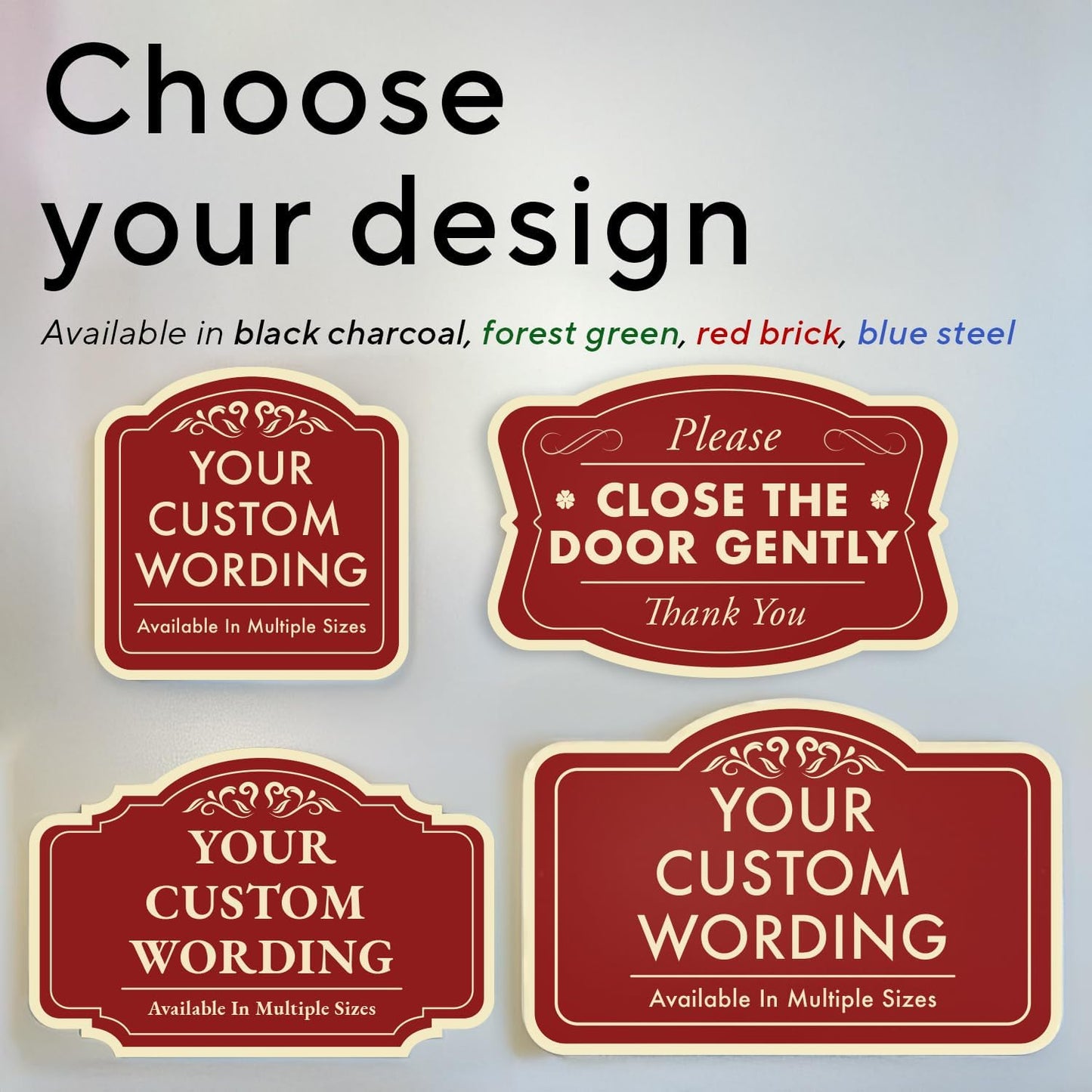 Custom Outdoor Decorative Metal Signs, Personalized Aluminum Sign, Driveway Sign - Waterproof, USA Made - Design 'Red Brick' 30x24 In