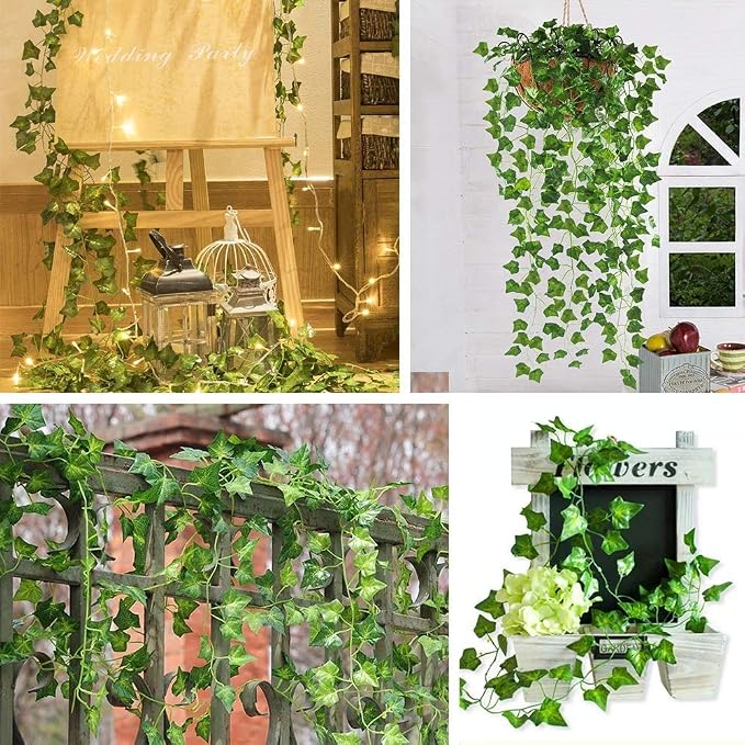 12 Pack 84Ft Artificial Ivy Garland, Fake Vines UV Resistant Greenery Leaves - Image 9