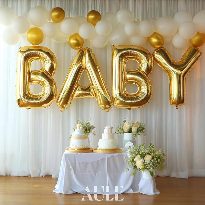 AULE 40 Inch Gold R Balloon Letter Foil A-Z Birthday Big Alphabet | Birthday - Image 4