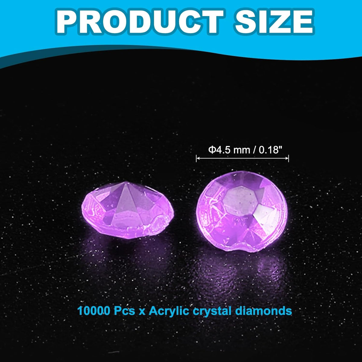 PATIKIL 10000 Pcs Wedding Table Scatter Confetti Crystals 4.5mm Acrylic Diamonds Vase Fillers Gems for Table Centerpiece Decorations Party Vase Beads, Light Purple
