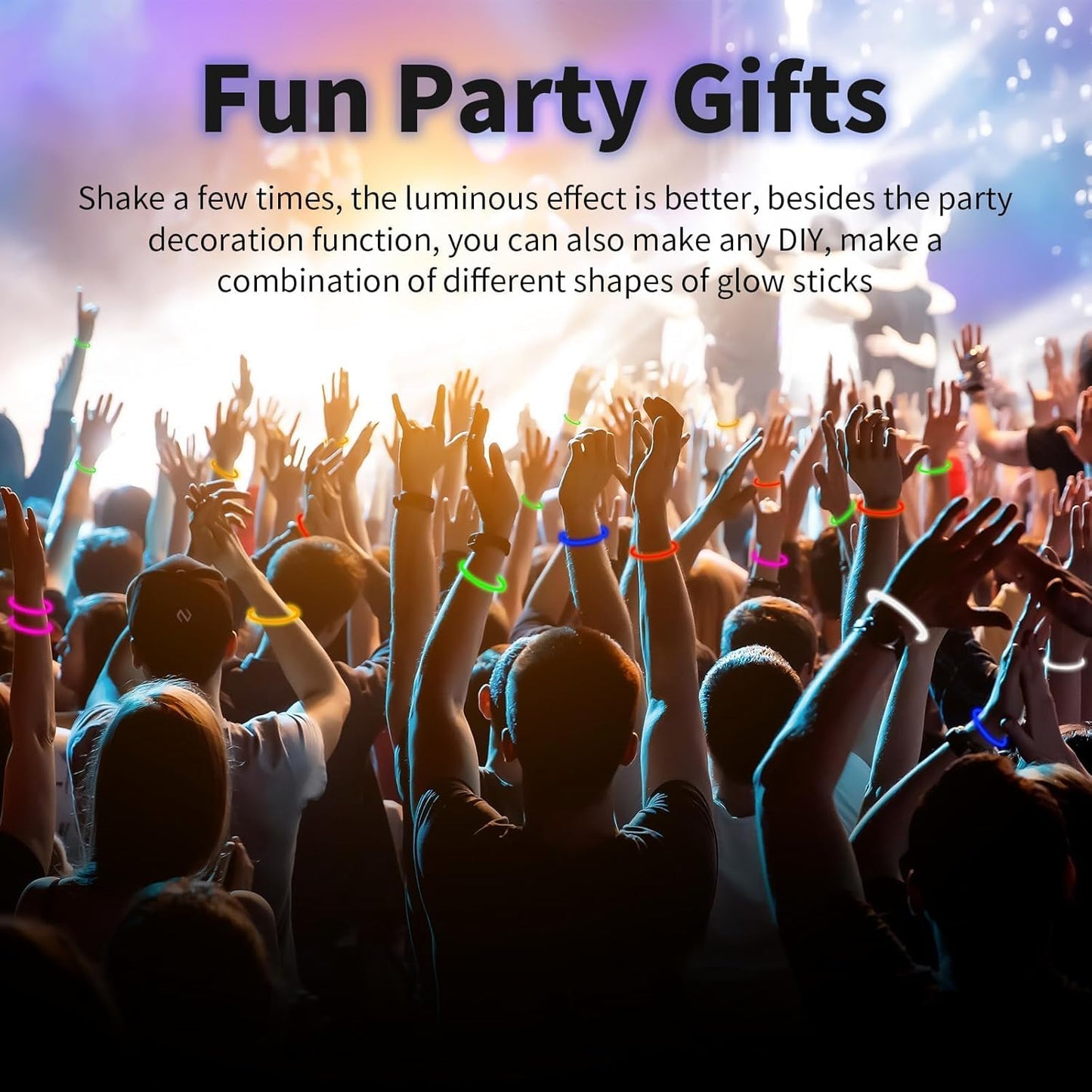 200 Pack 8'' Glow Sticks Bulk Party Favors Blue Light Up Sticks with Connectors Neon Glow in the Dark Party Supplies Bracelets for Holiday Birthday Party Decoration(Blue)
