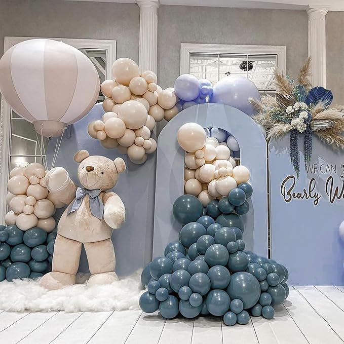 PartyWoo Slate Blue Balloons 50pcs Navy Dusty Blue Boho Neutral Color | 12 Inch - Image 8