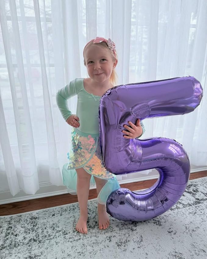 12 Balloon - Purple Birthday Number Balloons, 40 Inch Decorations Men Women | - Image 8