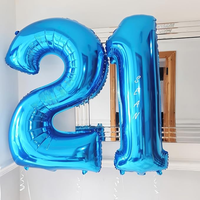 Blue 13 Balloon Number, 40 Inch Number 13 Balloon Big Blue Foil Mylar Helium - Image 6