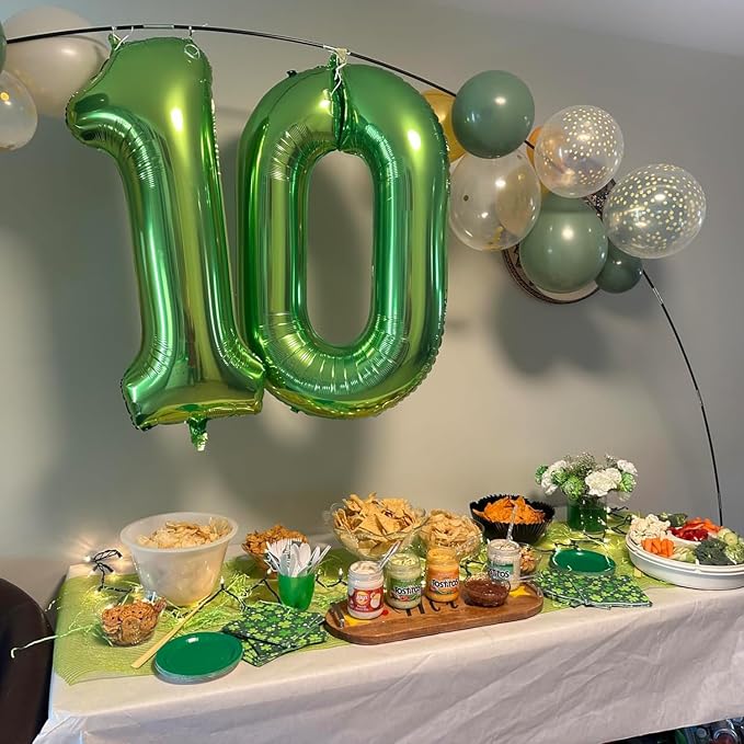 40 inch Number Balloon 0-9 Green Large Number 0 Balloons, Digital Balloons - Image 2