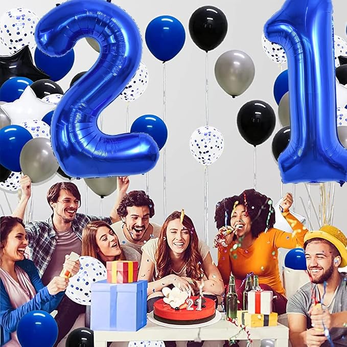 TONIFUL 40 Inch Navy Blue Number 2 Balloons Large Foil 2nd Birthday Decor | - Image 5
