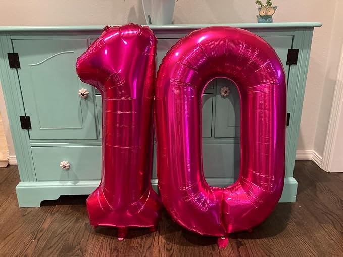 4 Balloon Number 40 Inch Rose Purple Balloons - Image 3