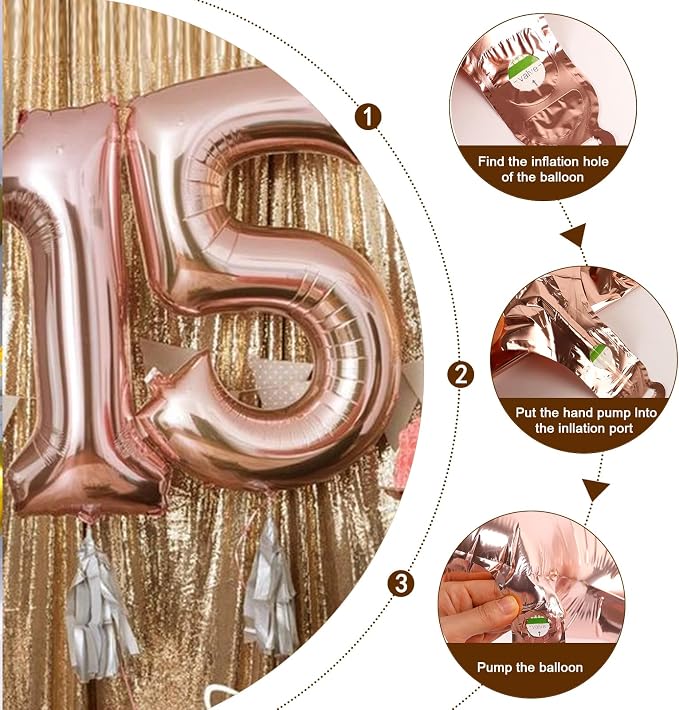 Number Balloons Rose Gold 6 Balloon 40 inch - Image 6