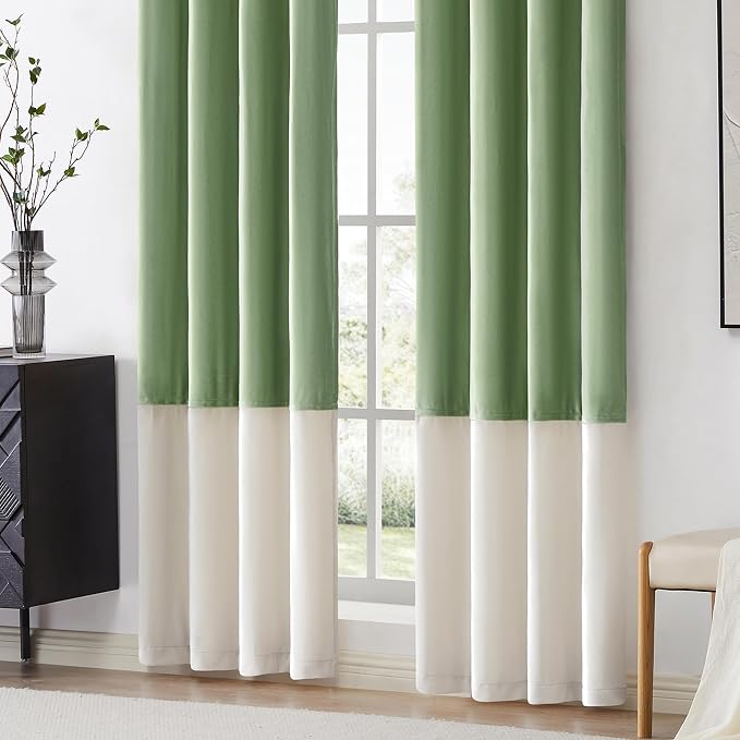 BULBUL Luxury Two Tone Velvet Curtains 108 inch - Image 4