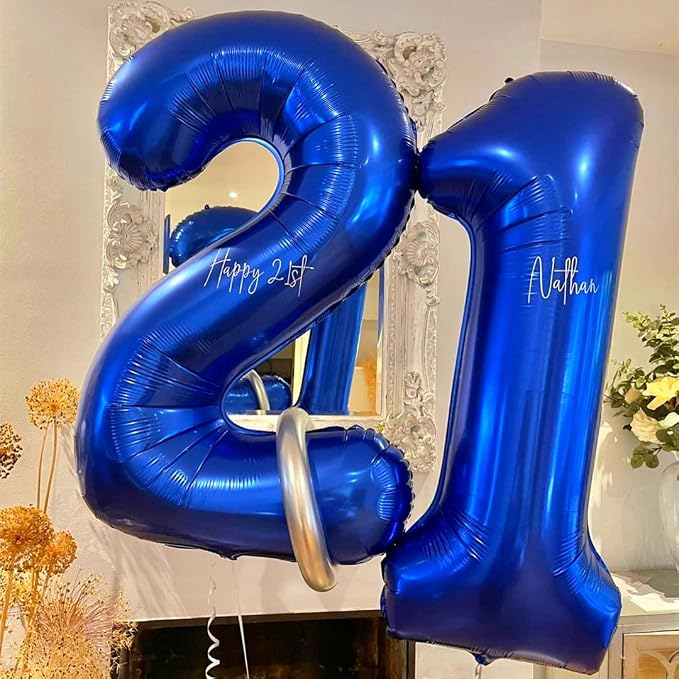 Navy Blue 14 Balloon Numbers, 40 Inch Dark Blue 14 or 41 Birthday Balloons - Image 5