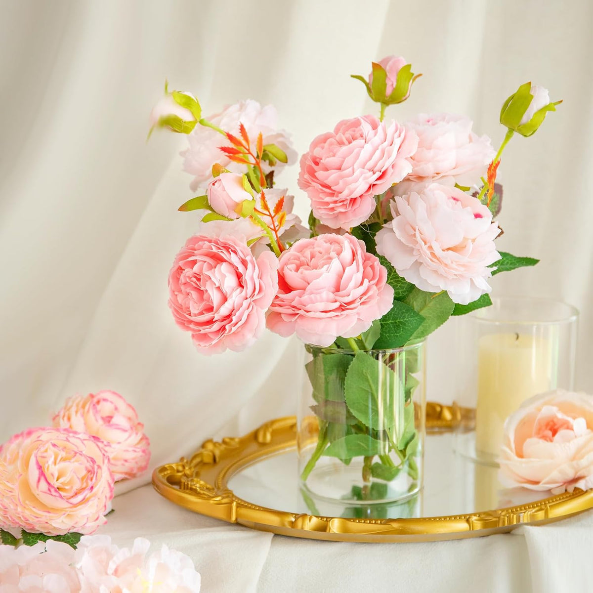 12pcs Glass Cylinder Vases for Centerpieces - 4 Inch Small Flower Vase for Wedding Decorations, Clear Glass Flower Vases Floating Candle Holder for Table Centerpiece Wedding Home Décor