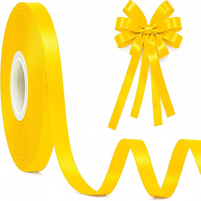 30Yards 3/8In Yellow Thin Ribbon by Fullive