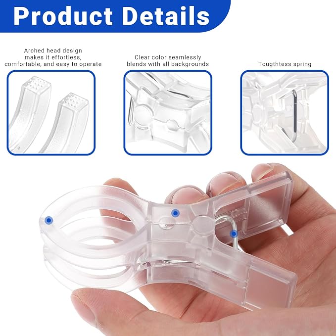 Rosellas 12 Pack Balloon Arch Clips, Plastic Transparent Backdrop Spring Clamps - Image 4